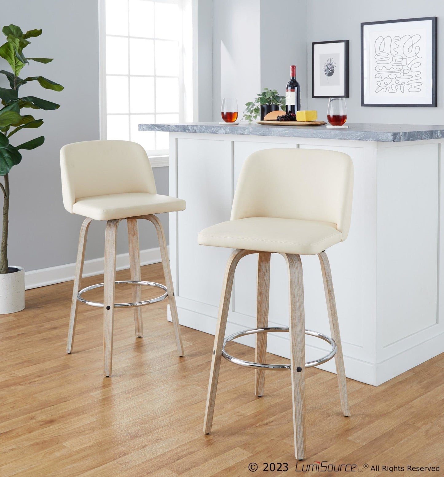 Majestic Office Furniture 30" Fixed-Height Barstool - Set of 2