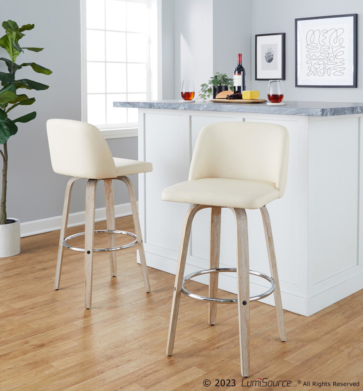 Majestic Office Furniture 30" Fixed-Height Barstool - Set of 2