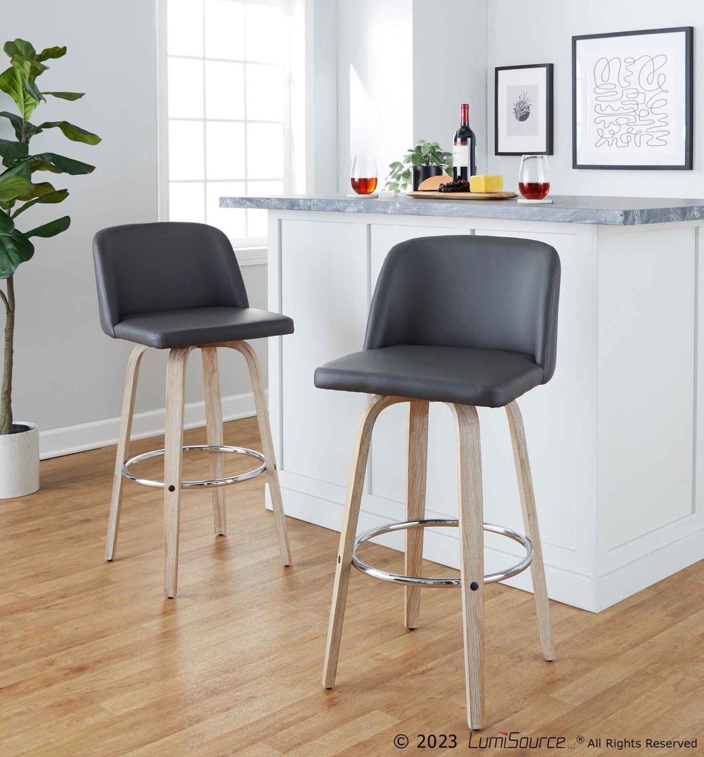 Majestic Office Furniture 30" Fixed-Height Barstool - Set of 2