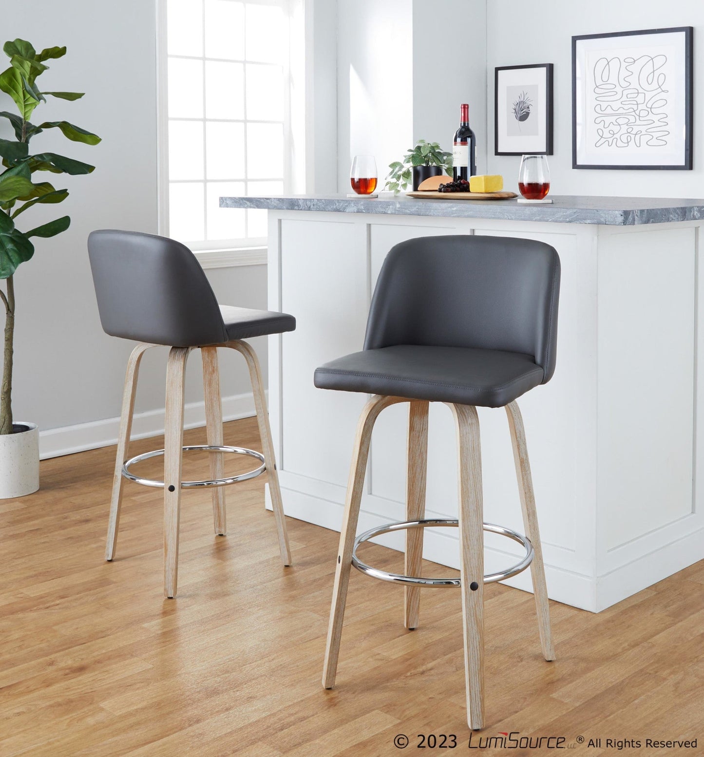 Majestic Office Furniture 30" Fixed-Height Barstool - Set of 2
