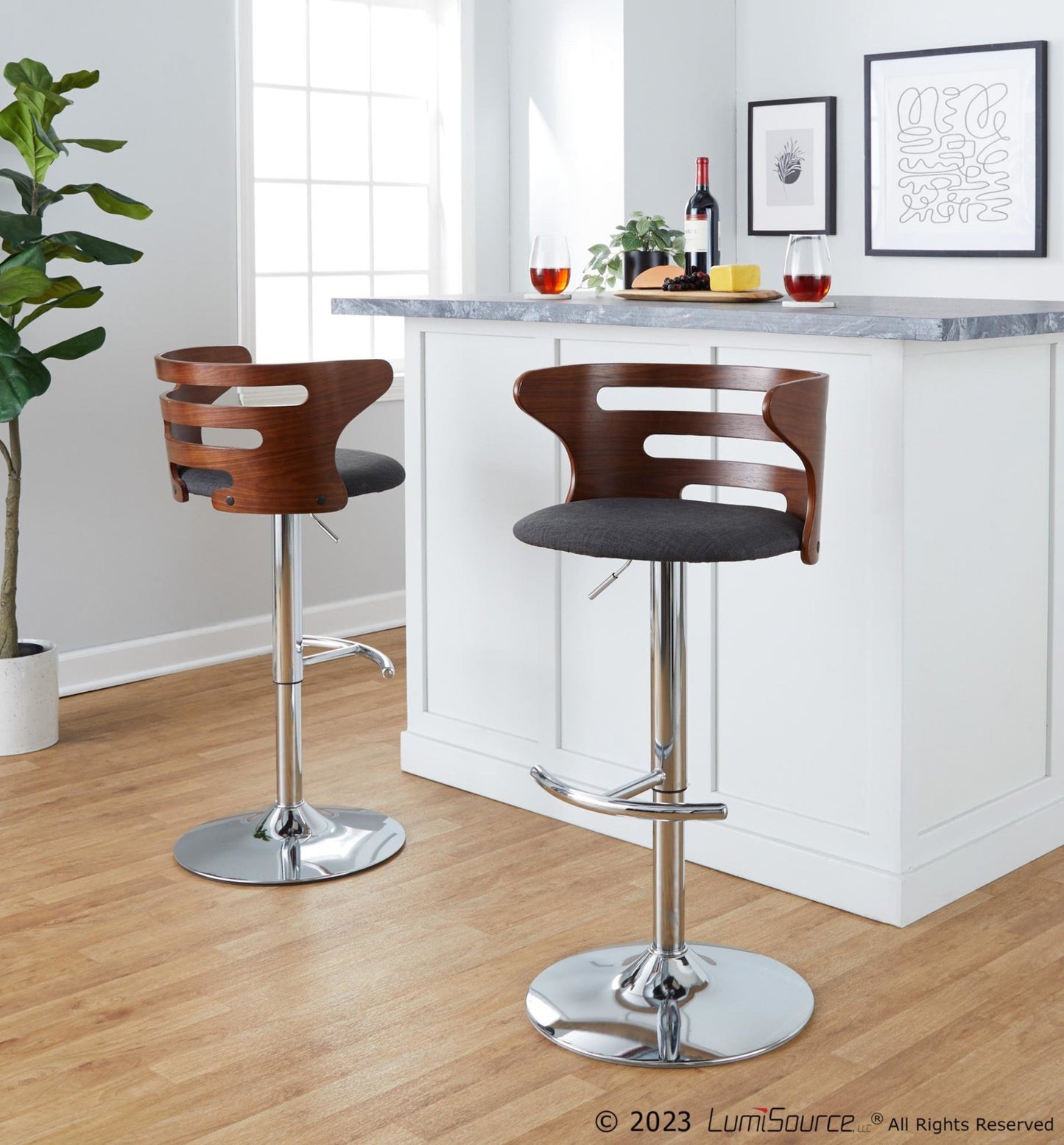 Majestic Office Furniture Adjustable Barstool - Set of 2