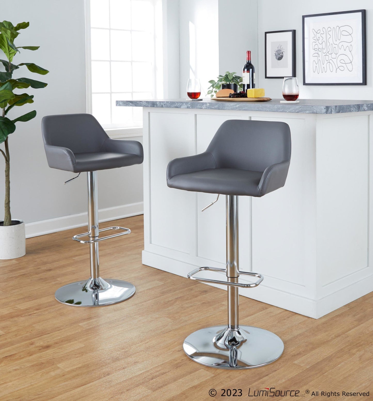 Majestic Office Furniture Adjustable Barstool - Set of 2