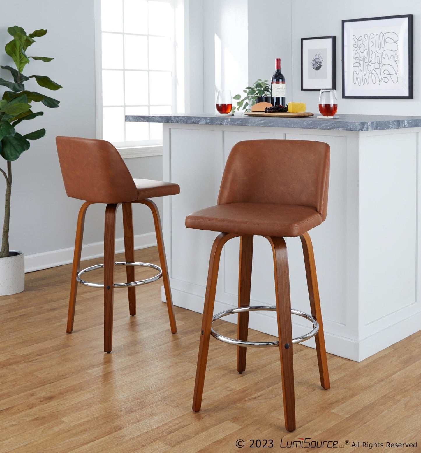 Majestic Office Furniture 30" Fixed-Height Barstool - Set of 2
