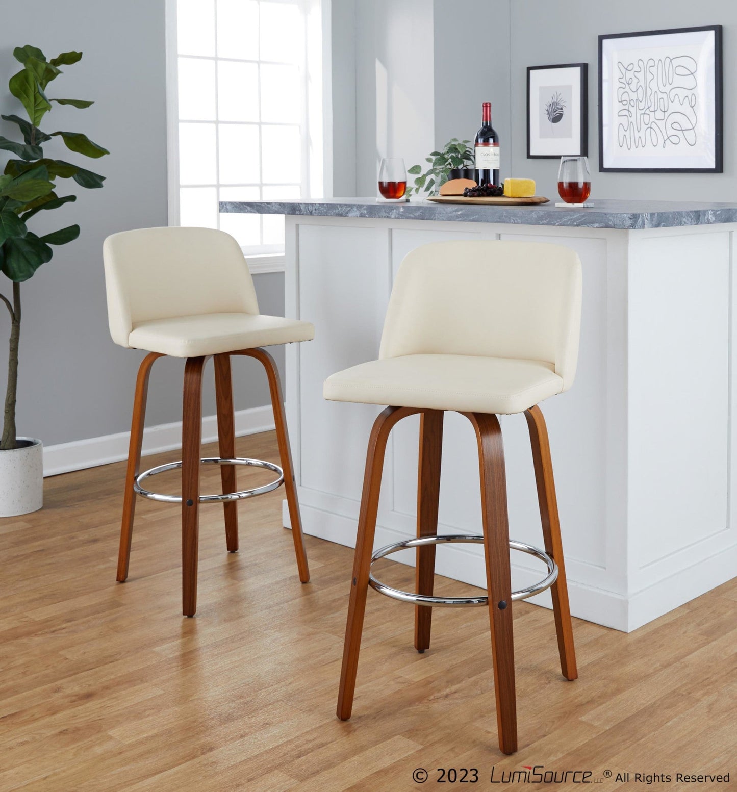 Majestic Office Furniture 30" Fixed-Height Barstool - Set of 2