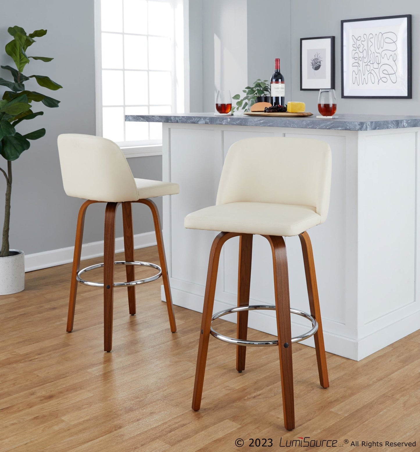 Majestic Office Furniture 30" Fixed-Height Barstool - Set of 2