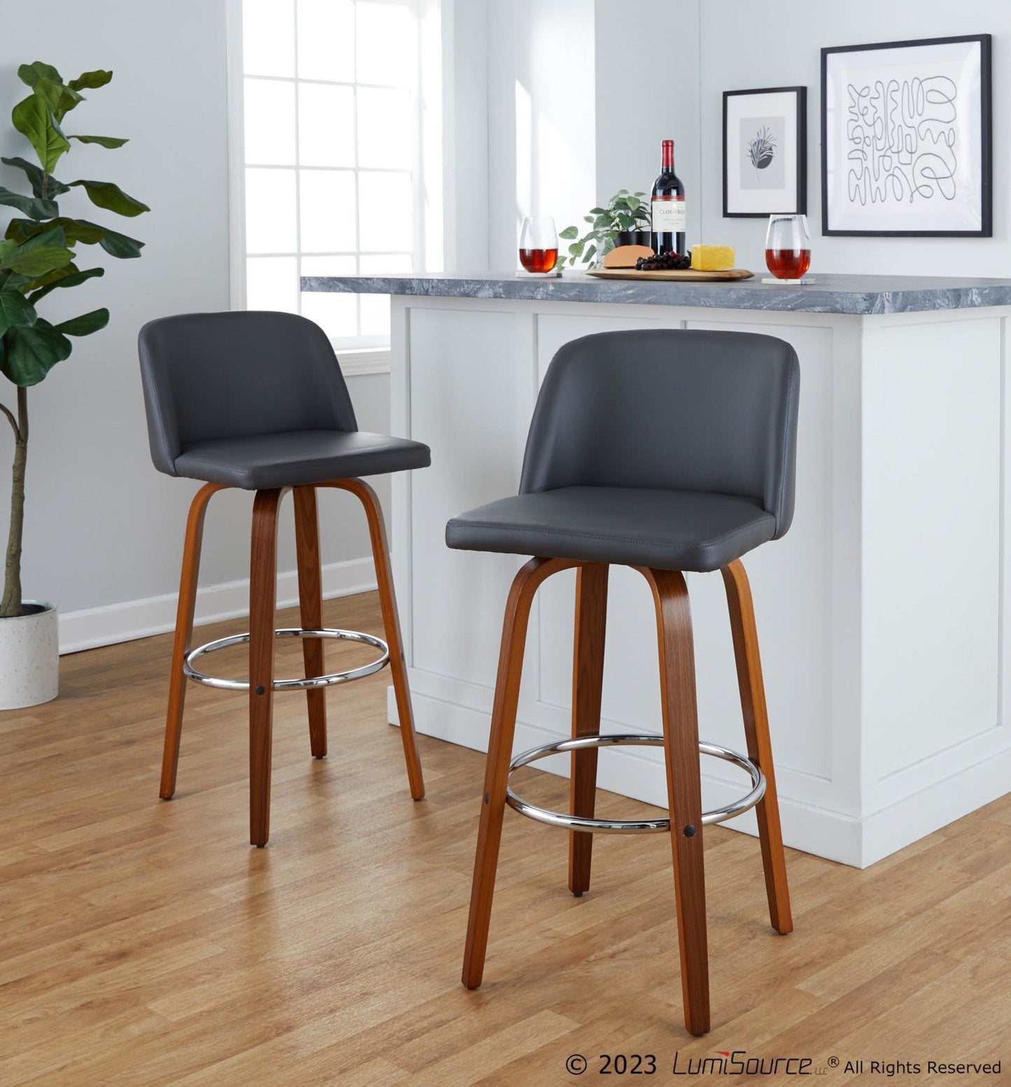 Majestic Office Furniture 30" Fixed-Height Barstool - Set of 2