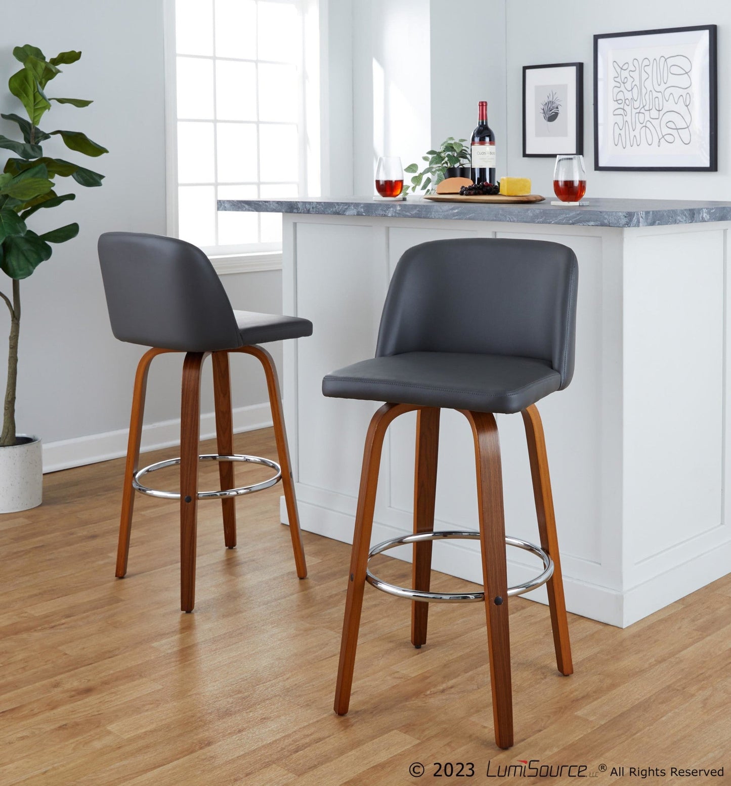 Majestic Office Furniture 30" Fixed-Height Barstool - Set of 2