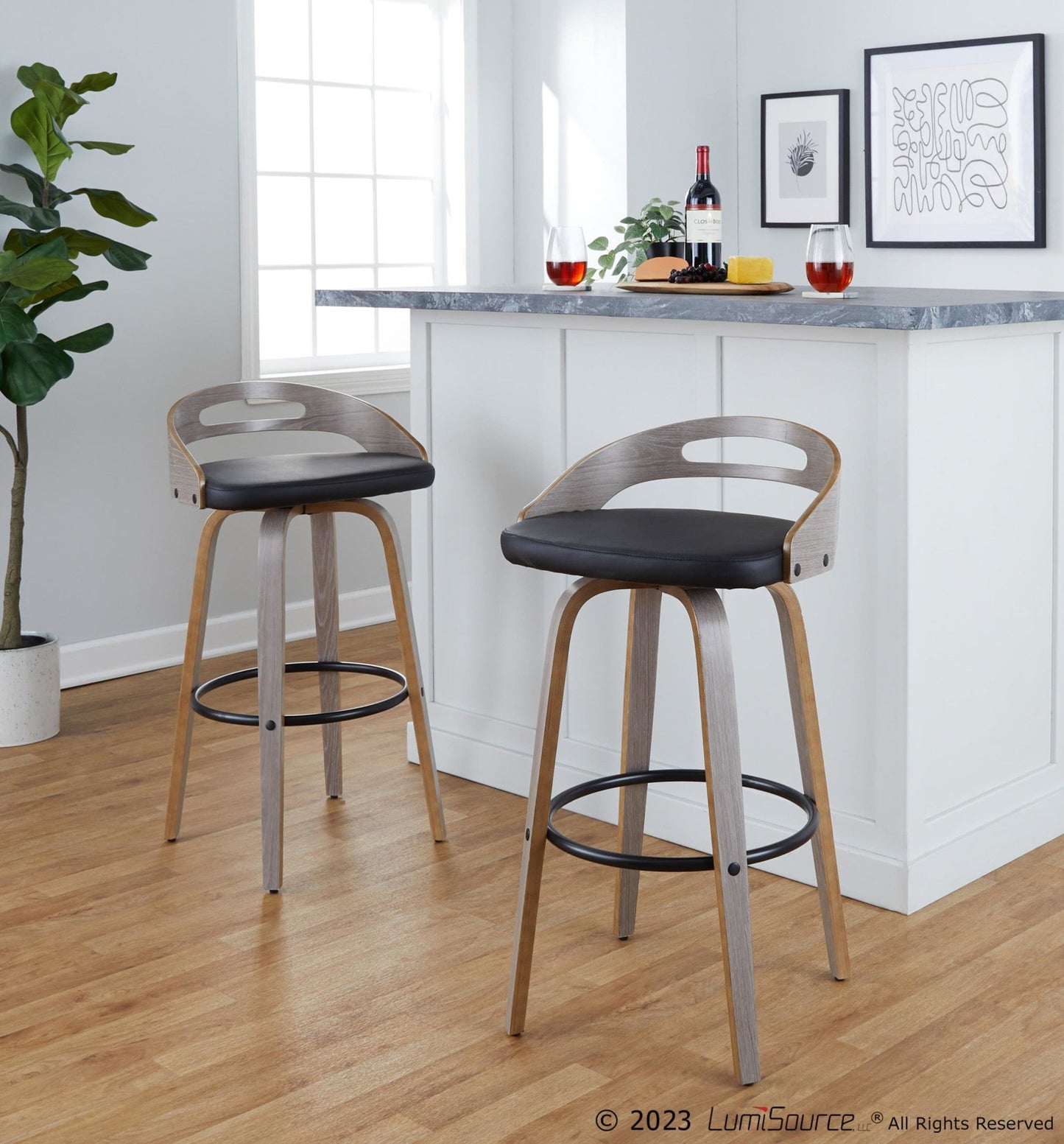 Majestic Office Furniture 30" Fixed-Height Barstool - Set of 2