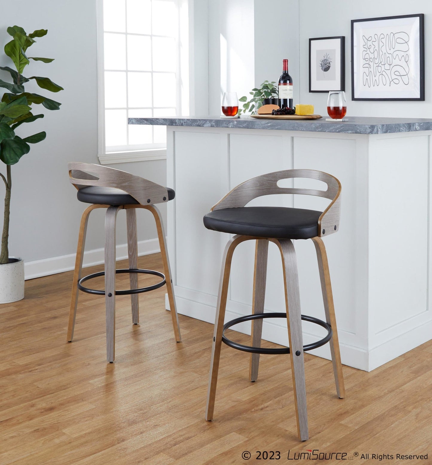 Majestic Office Furniture 30" Fixed-Height Barstool - Set of 2