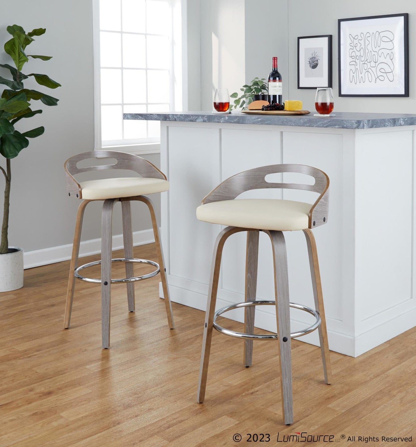 Majestic Office Furniture 30" Fixed-Height Barstool - Set of 2