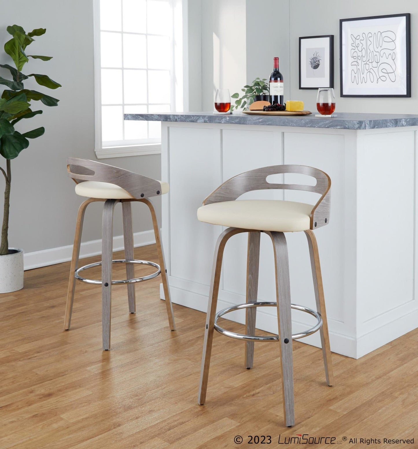 Majestic Office Furniture 30" Fixed-Height Barstool - Set of 2