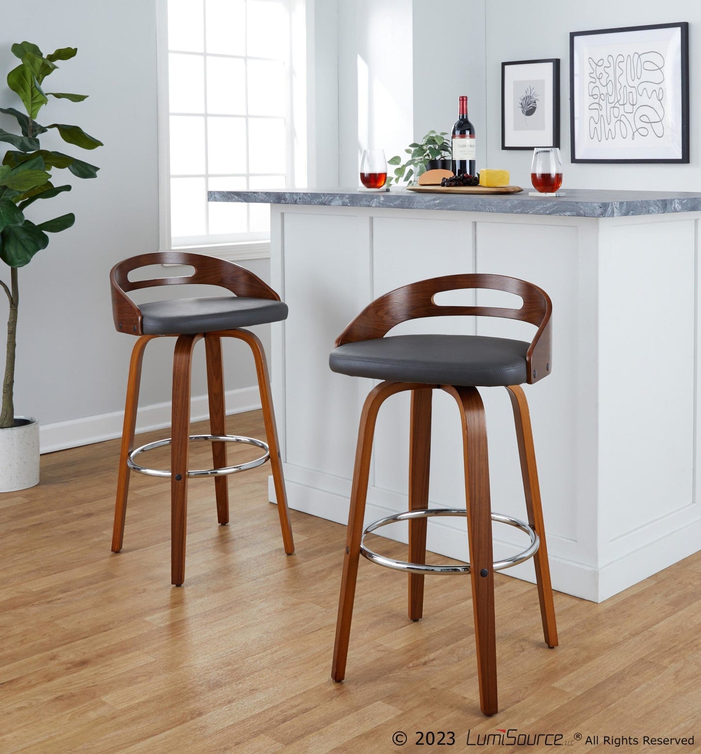 Majestic Office Furniture 30" Fixed-Height Barstool - Set of 2