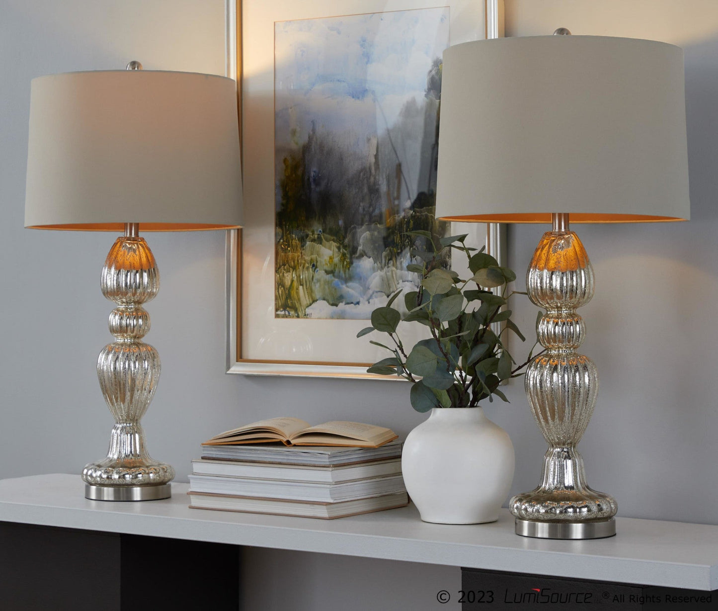 Majestic Office Furniture 30" Glass Table Lamp - Set of 2