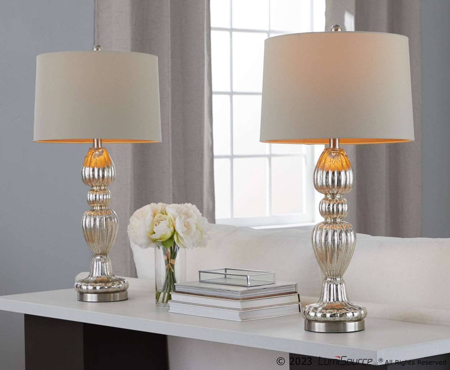 Majestic Office Furniture 30" Glass Table Lamp - Set of 2