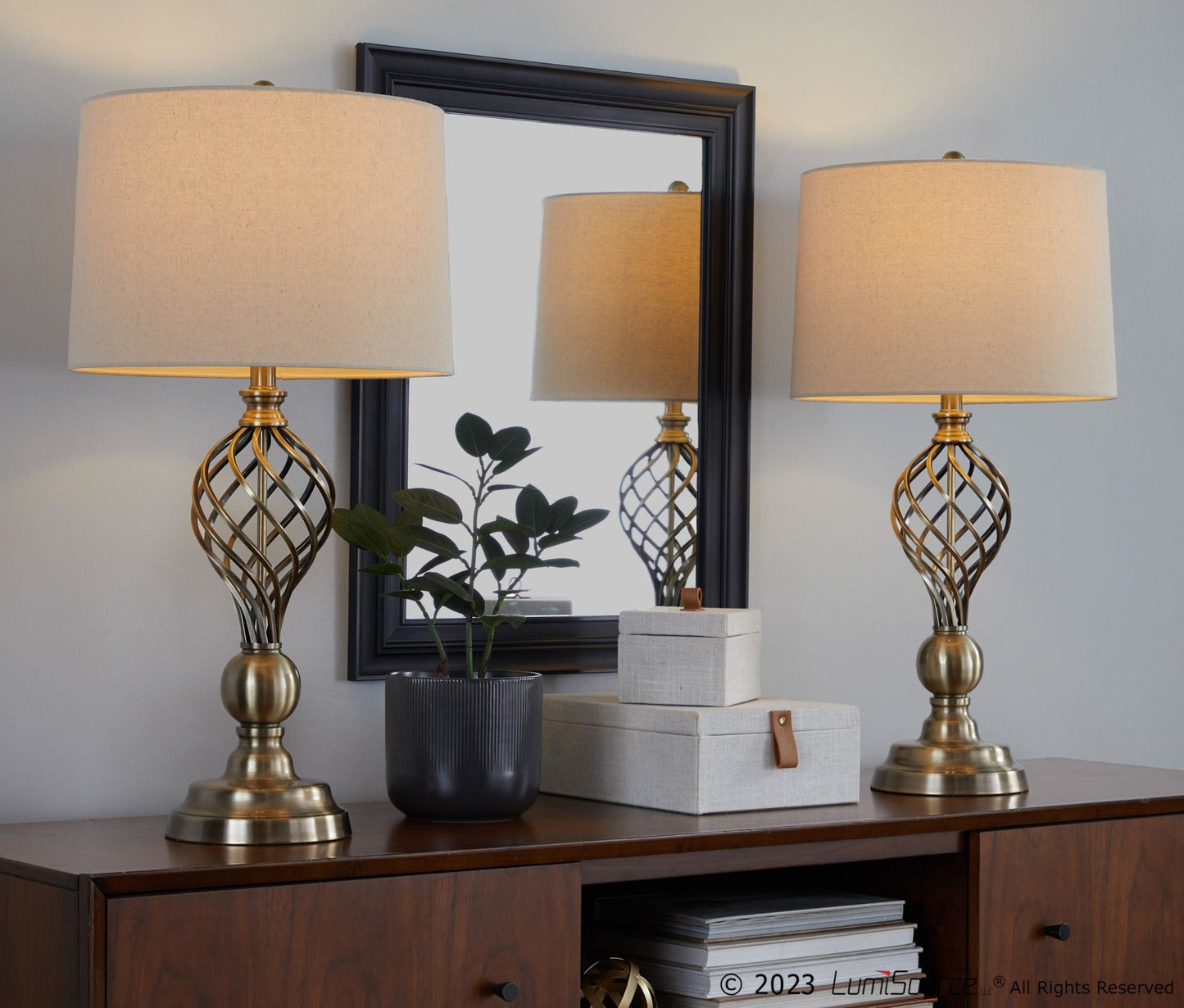 Majestic Office Furniture Twist 29" Metal Table Lamp - Set of 2