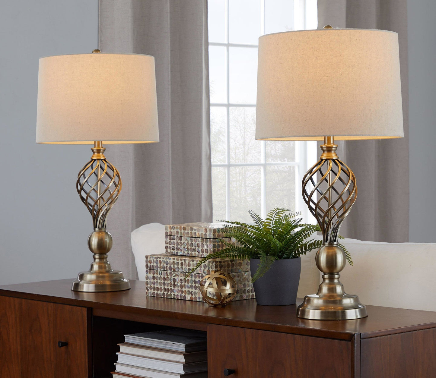 Majestic Office Furniture Twist 29" Metal Table Lamp - Set of 2
