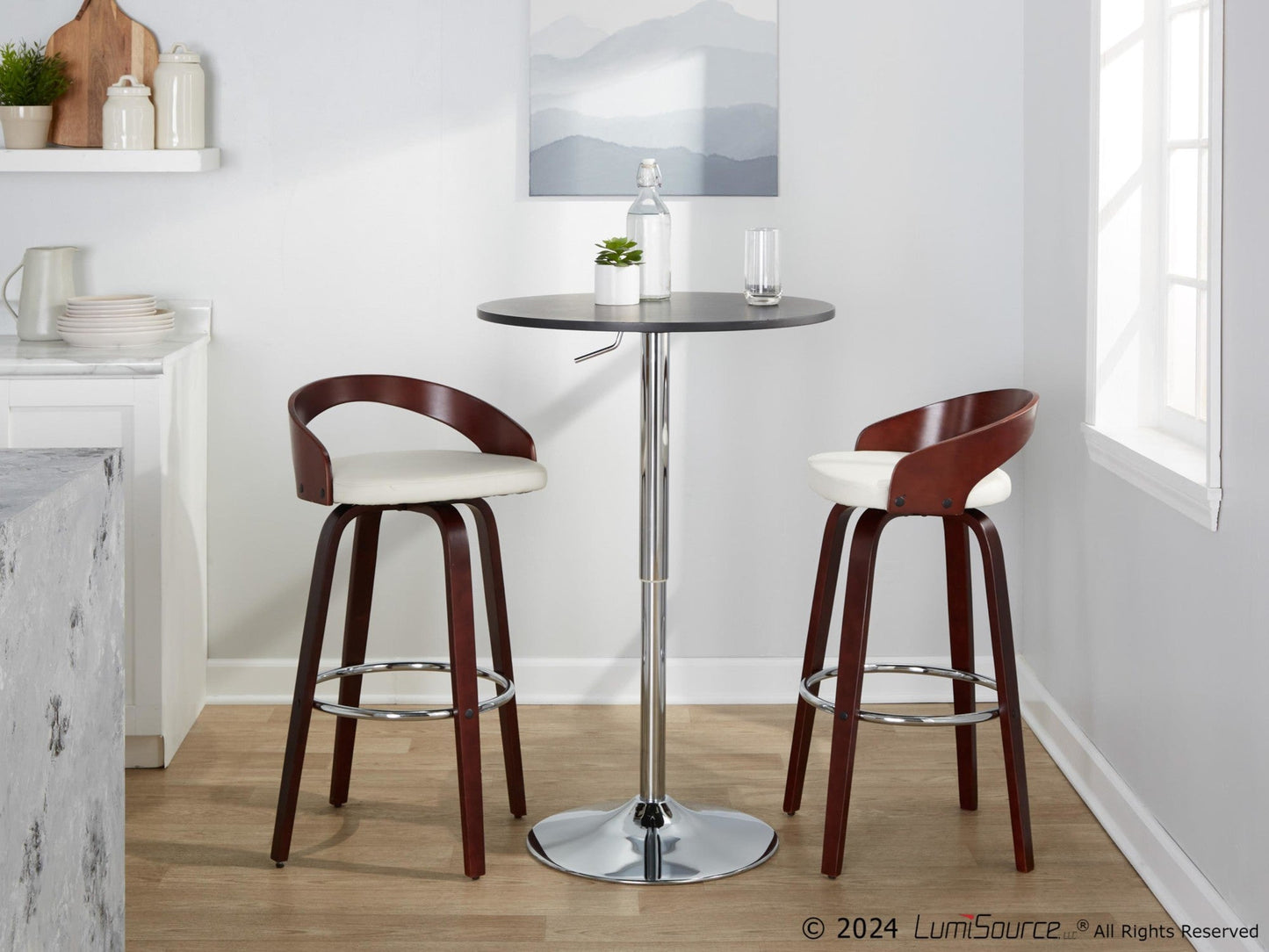 Majestic Office Furniture 30" Fixed-Height Barstool - Set of 2