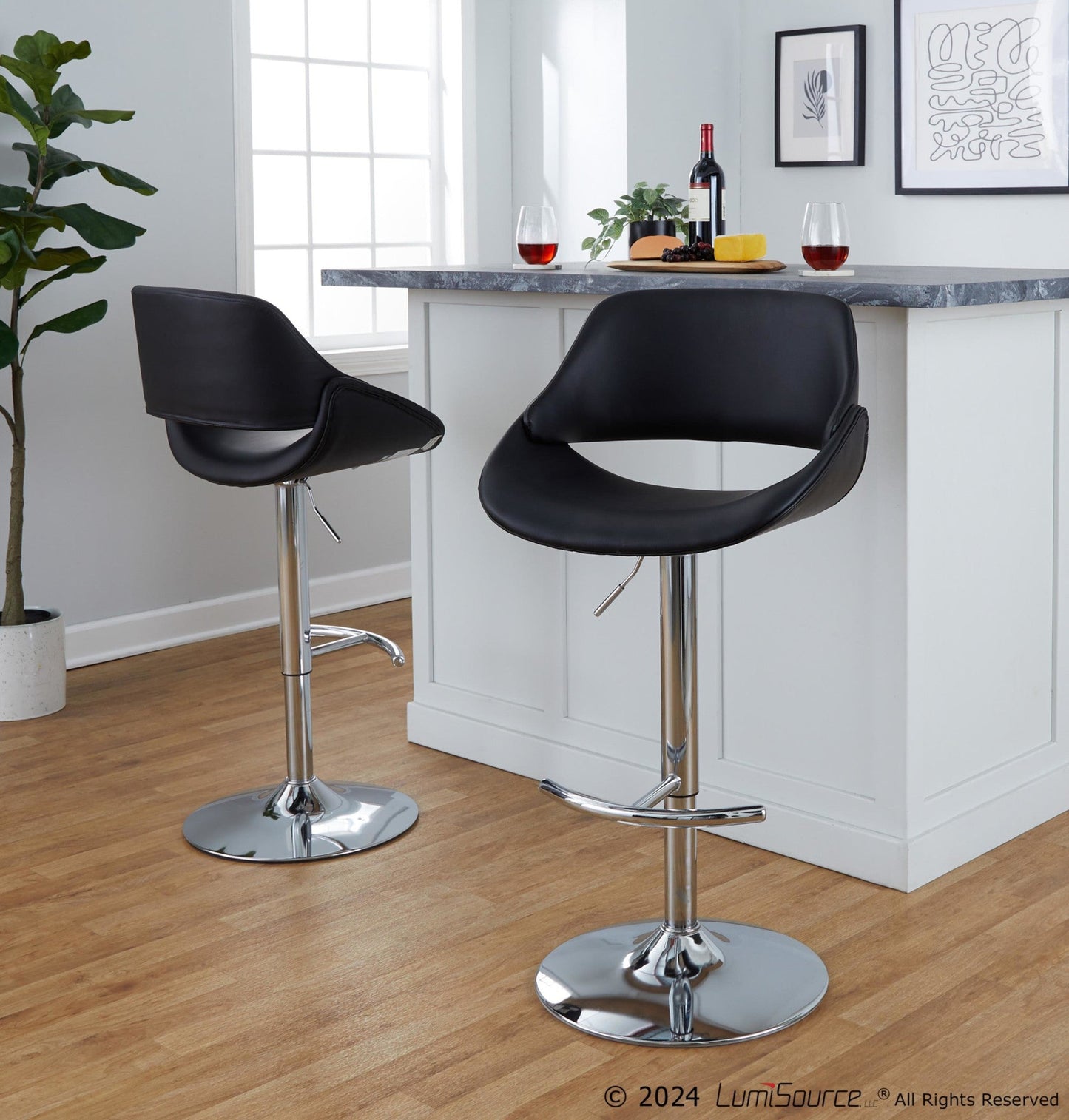 Majestic Office Furniture Adjustable Barstool - Set of 2