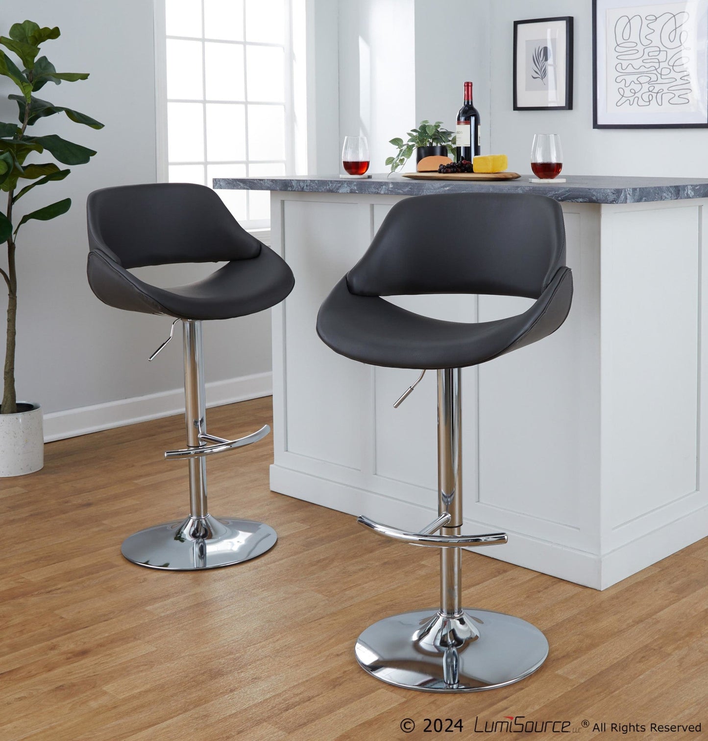 Majestic Office Furniture Adjustable Barstool - Set of 2