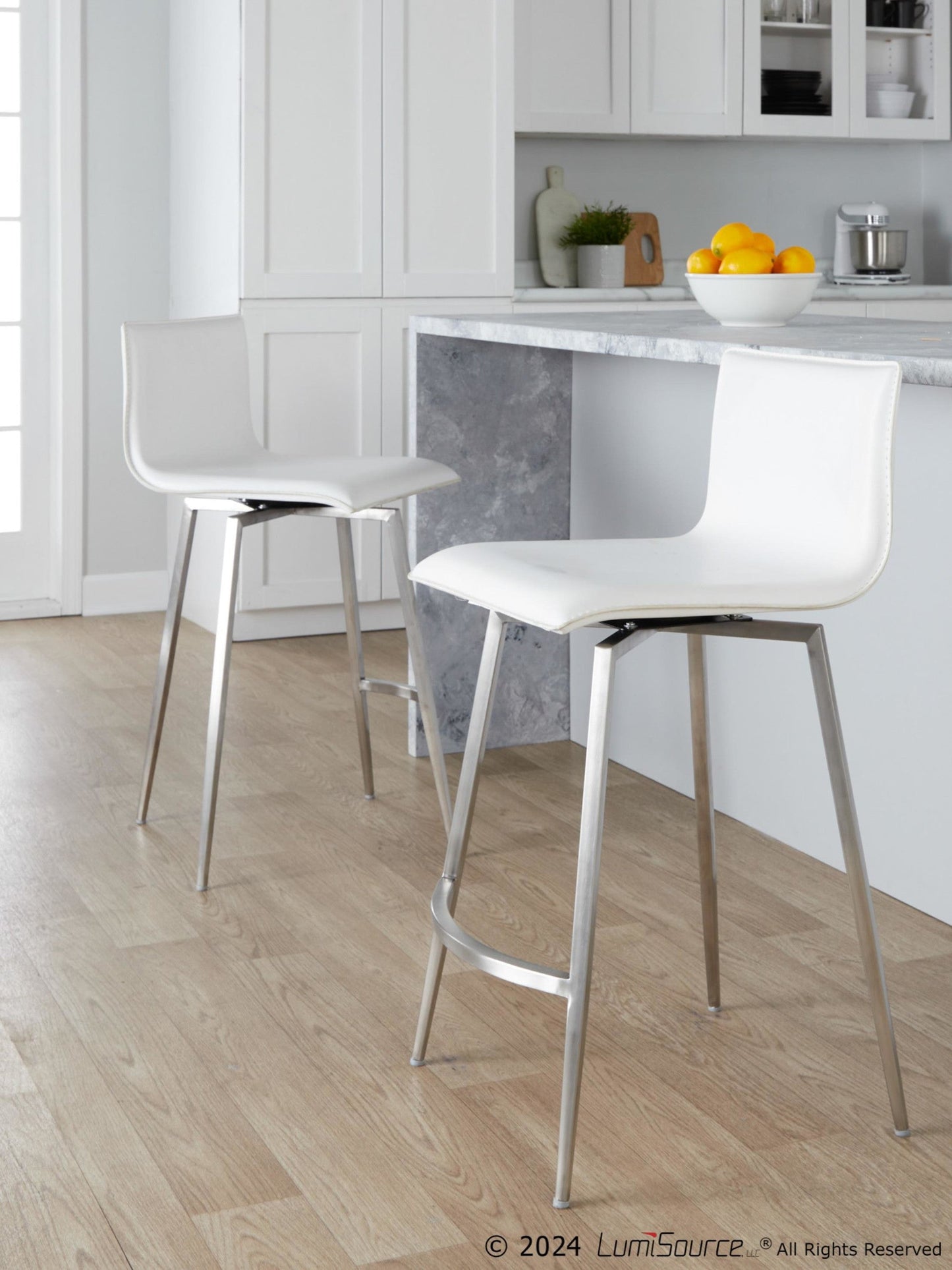 Majestic Office Furniture Upholstered 26" Fixed-Height Counter Stool - Set of 2