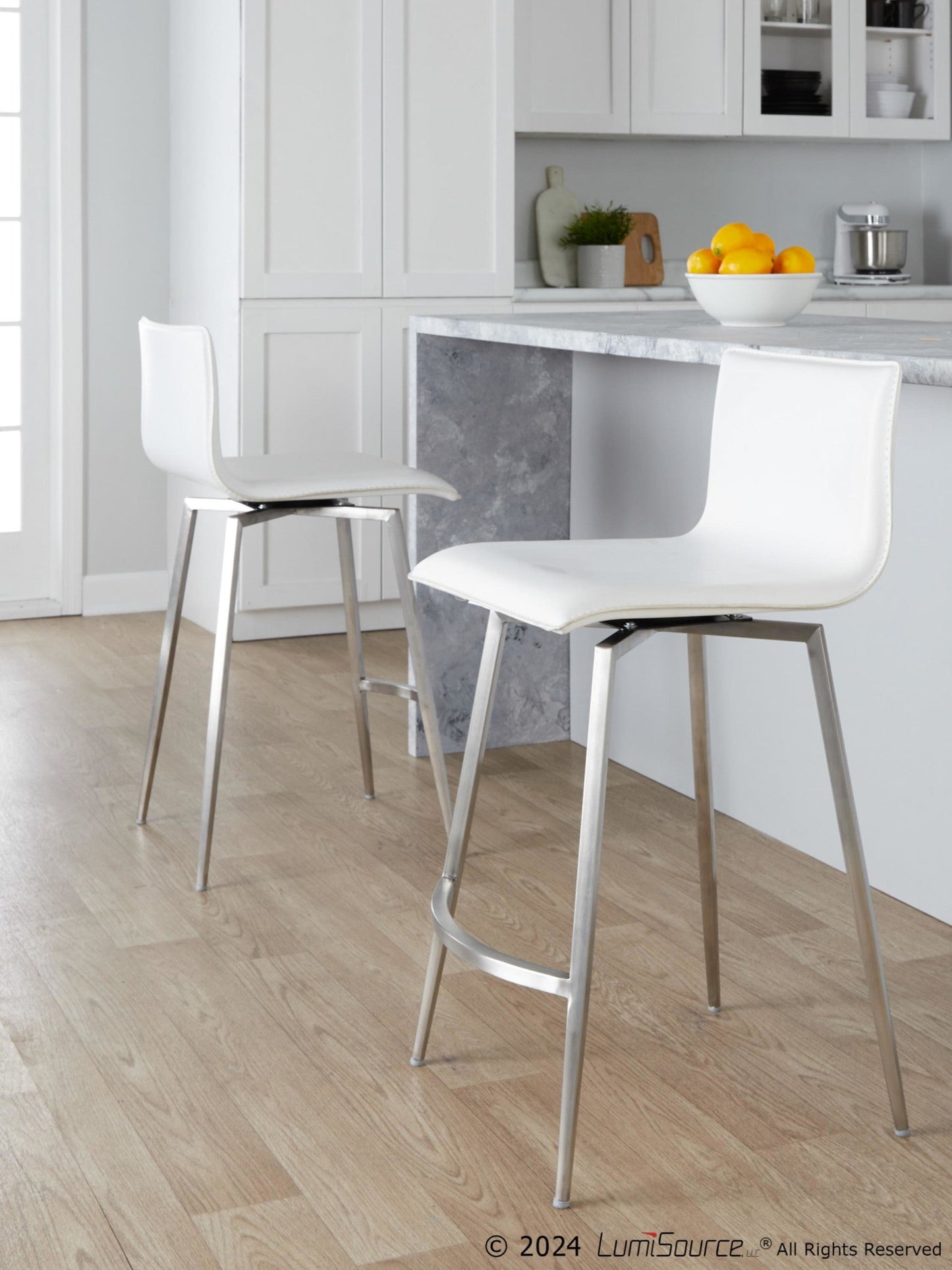 Majestic Office Furniture Upholstered 26" Fixed-Height Counter Stool - Set of 2