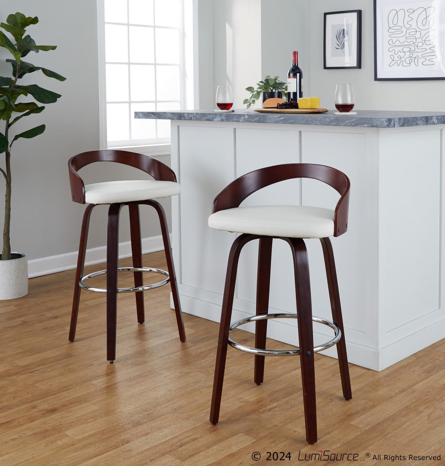 Majestic Office Furniture 30" Fixed-Height Barstool - Set of 2