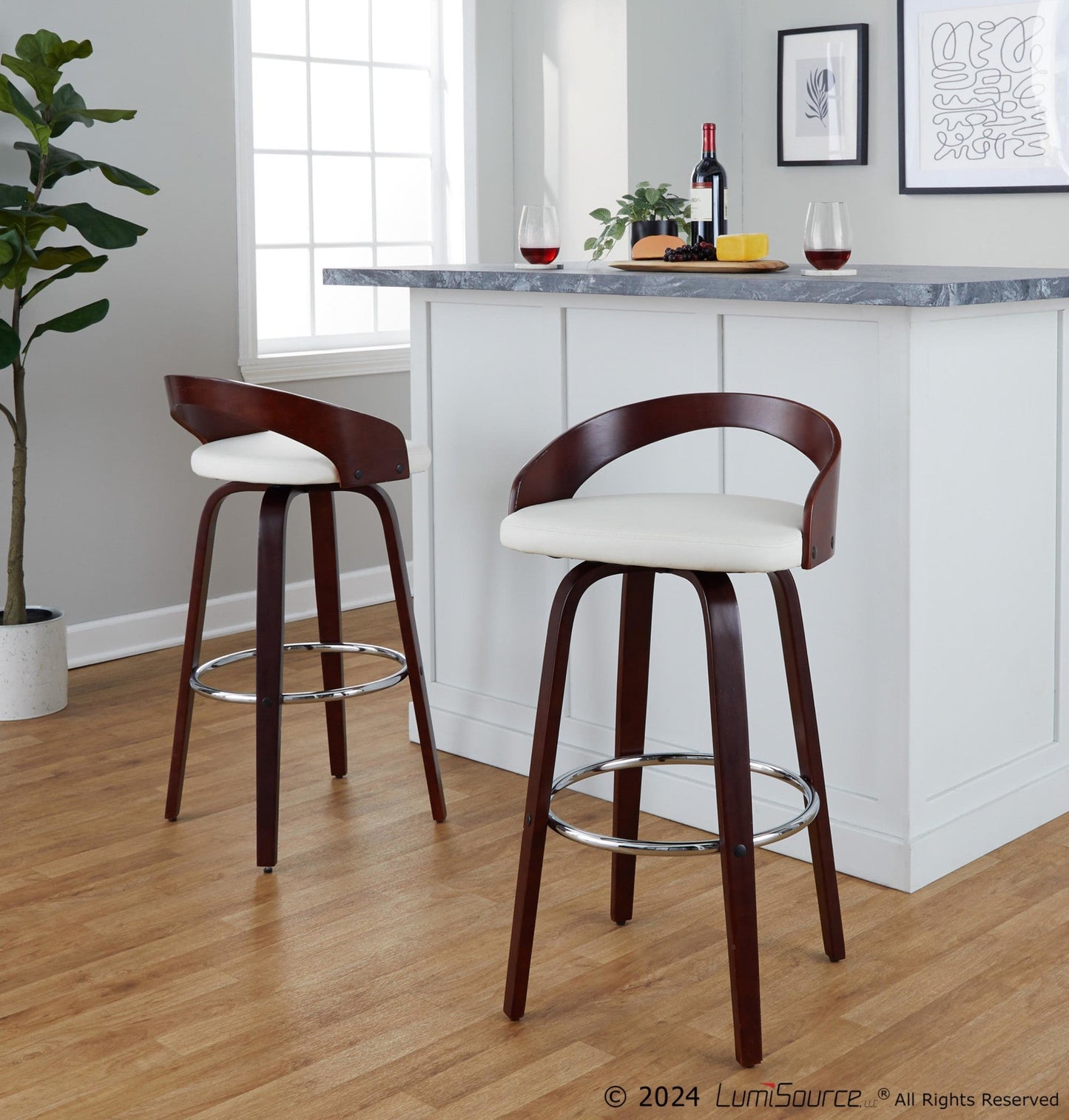 Majestic Office Furniture 30" Fixed-Height Barstool - Set of 2