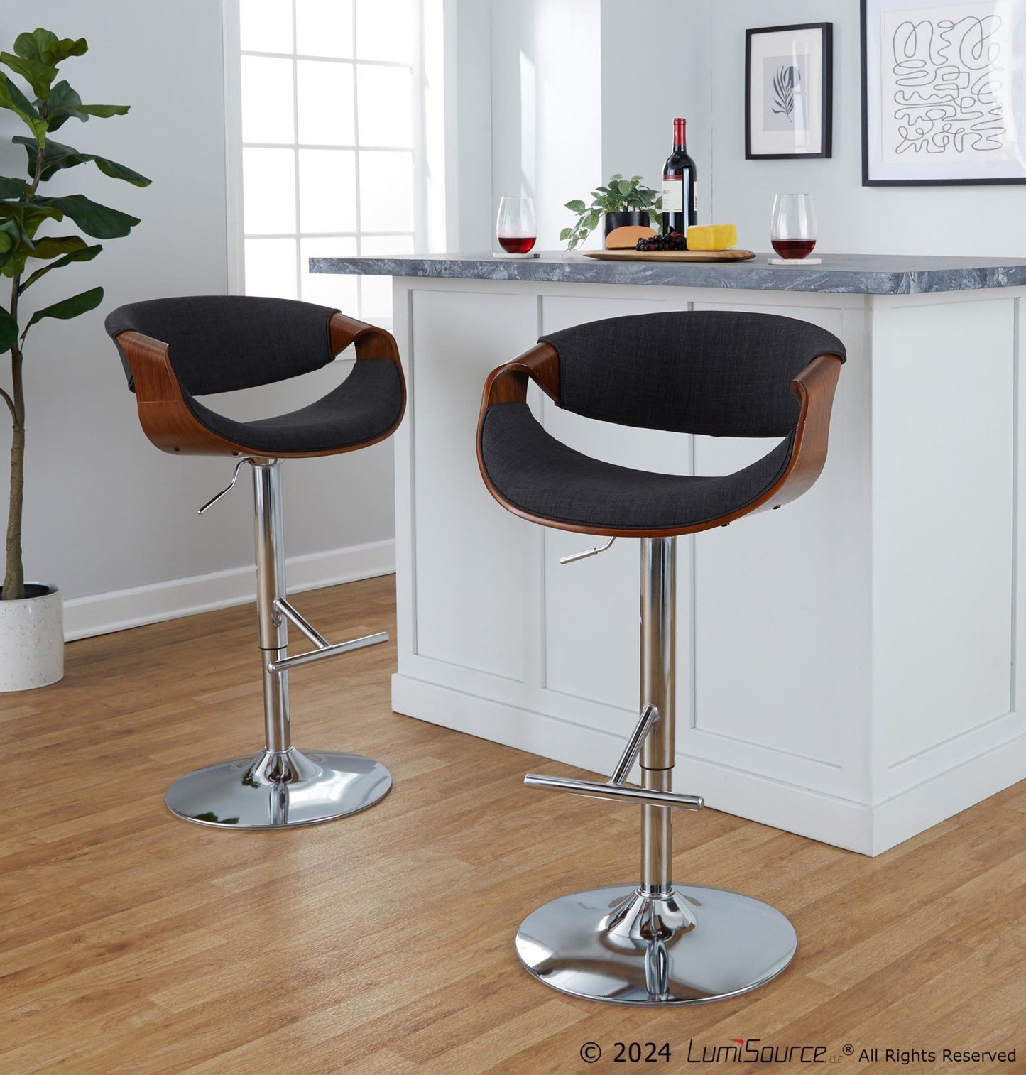 Majestic Office Furniture Adjustable Barstool - Set of 2