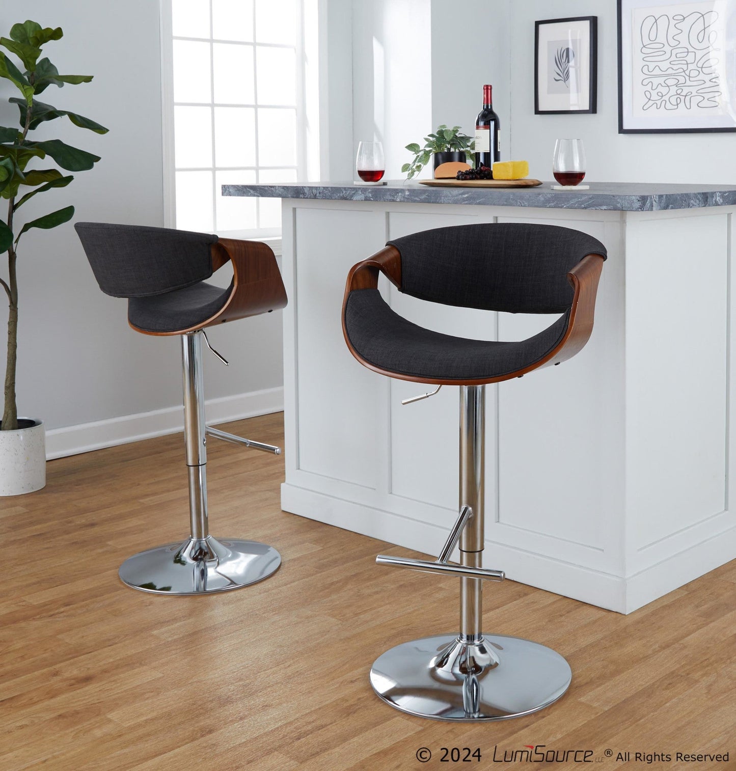 Majestic Office Furniture Adjustable Barstool - Set of 2