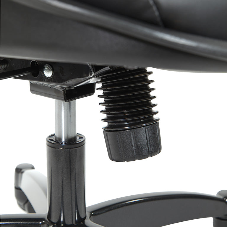 Breathable Mesh Back and Bonded Leather Seat Manager’s Chair with Adjustable
Arms, Adjustable Lumbar and Industrial Steel Finish Base