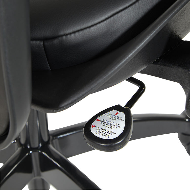 Breathable Mesh Back and Bonded Leather Seat Manager’s Chair with Adjustable
Arms, Adjustable Lumbar and Industrial Steel Finish Base