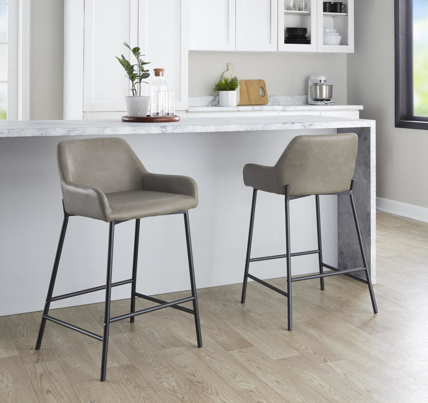 Majestic Office Furniture 24" Fixed-Height Counter Stool - Set of 2