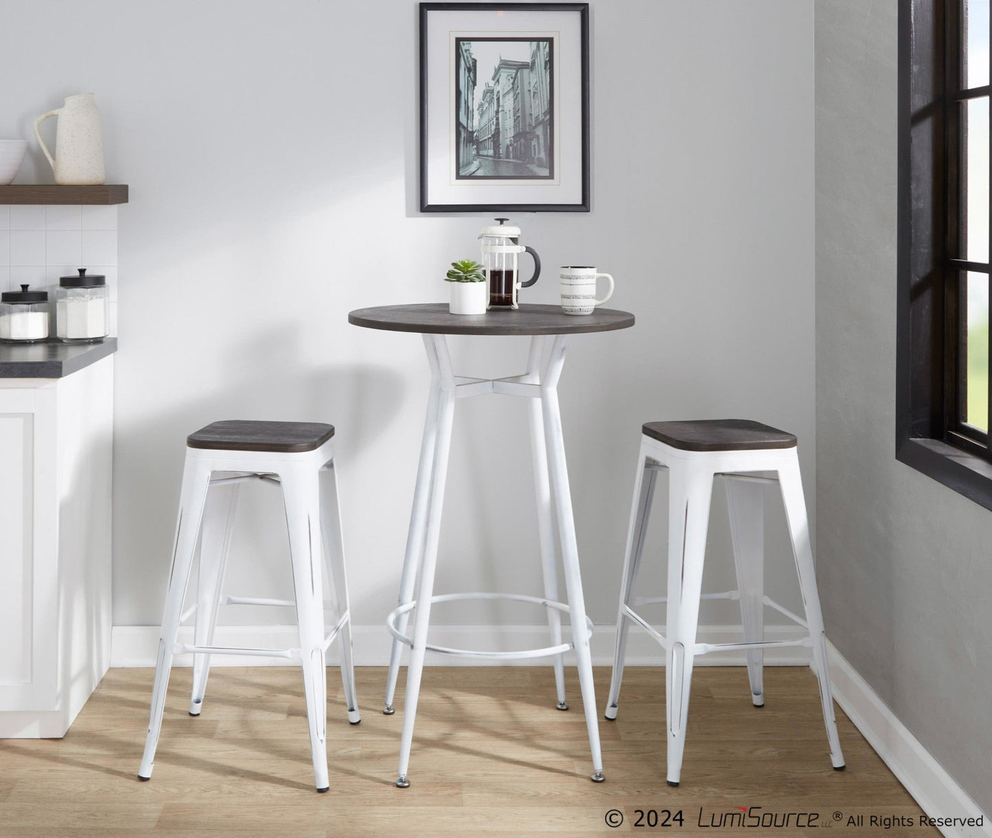 Majestic Office Furniture 30" Fixed-Height Barstool - Set of 2