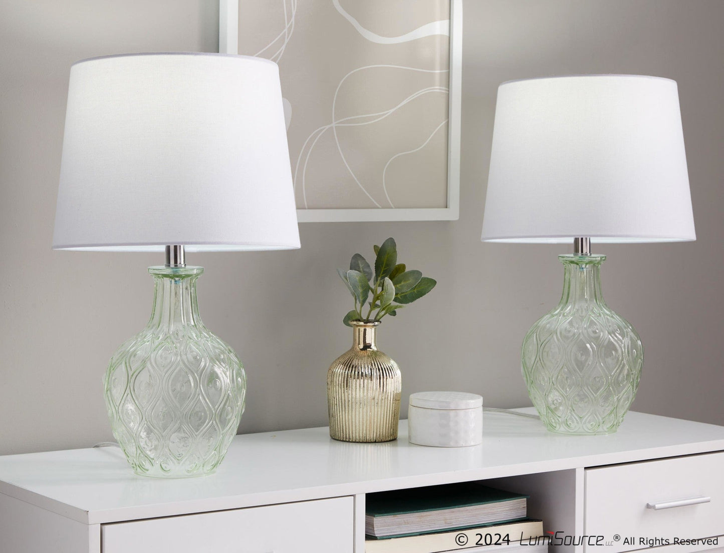Lumisource Gloria Round 20" Glass Accent Lamp - Set of 2