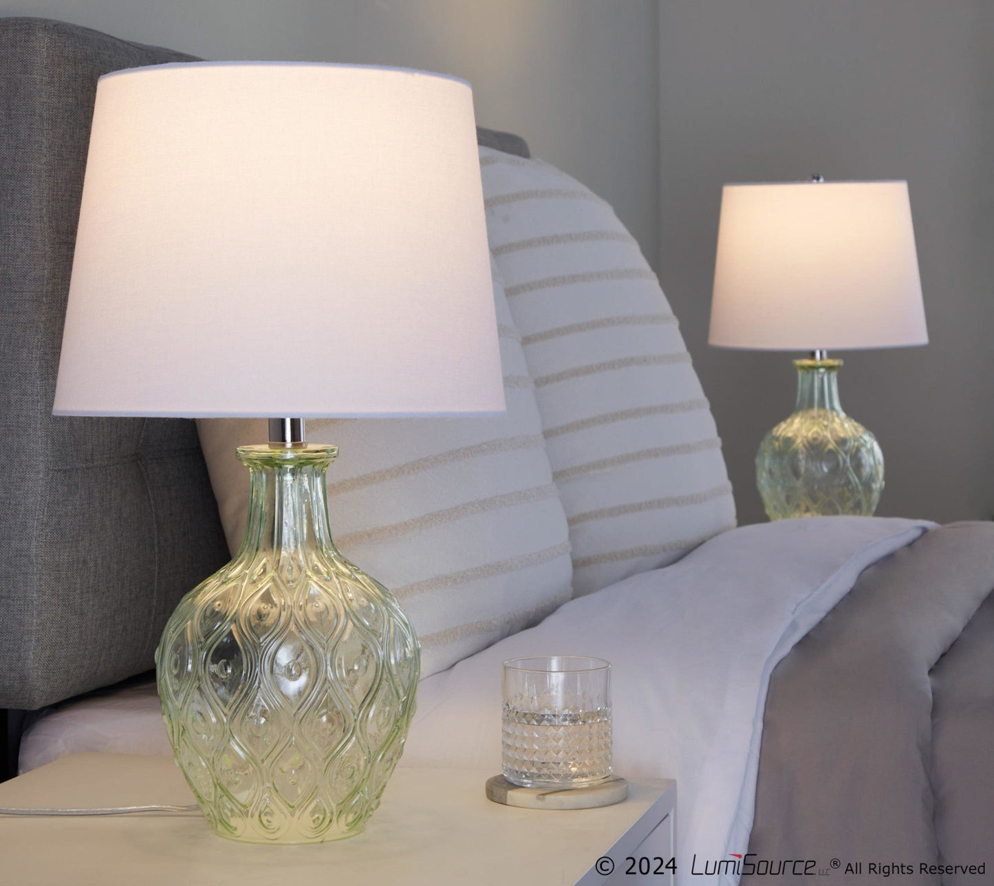 Lumisource Gloria Round 20" Glass Accent Lamp - Set of 2