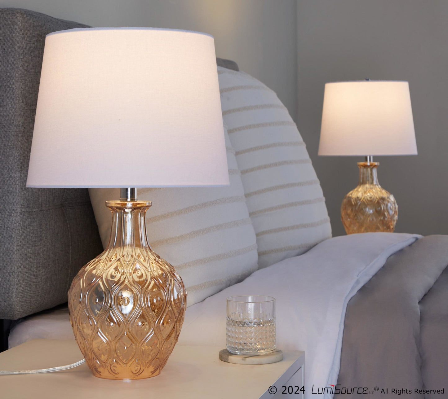Lumisource Gloria Round 20" Glass Accent Lamp - Set of 2