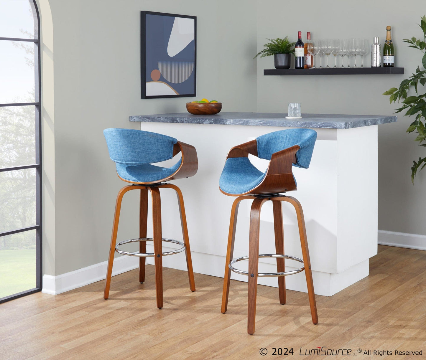Majestic Office Furniture 30'' Fixed-Height Barstool - Set of 2