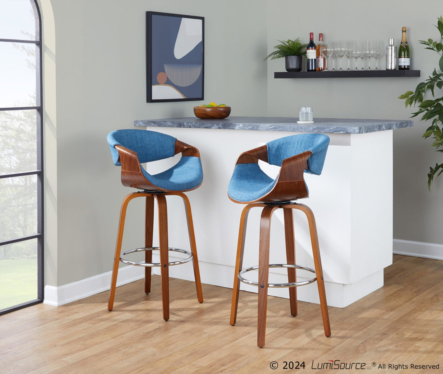 Majestic Office Furniture 30'' Fixed-Height Barstool - Set of 2