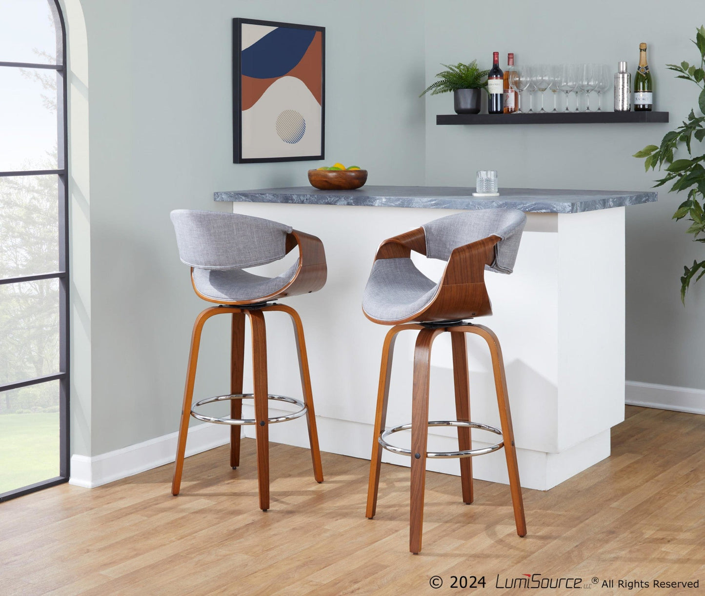 Majestic Office Furniture 30'' Fixed-Height Barstool - Set of 2