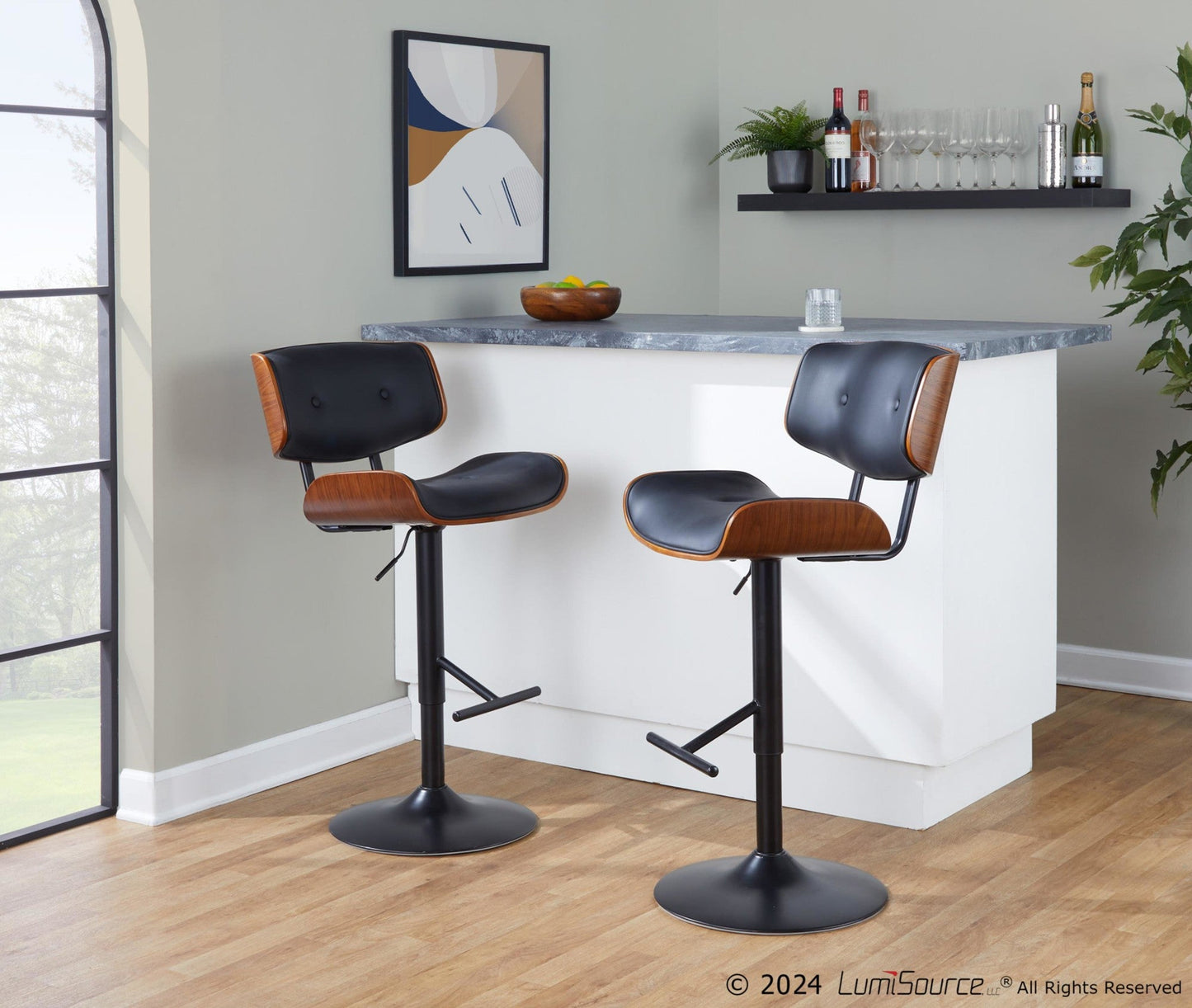 Majestic Office Furniture Adjustable Barstool - Set of 2