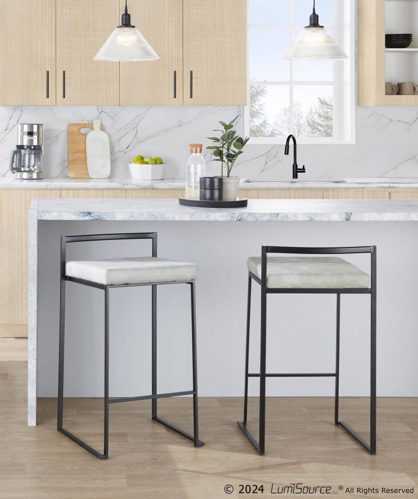Majestic Office Furniture Stacker 26" Fixed-Height Counter Stool - Set of 2