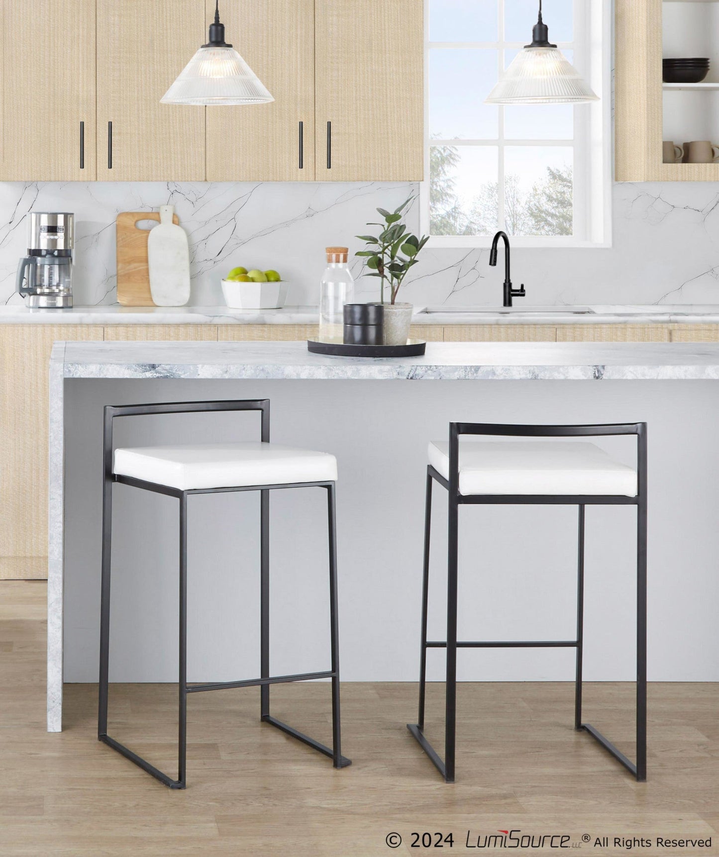 Majestic Office Furniture Stacker 26" Fixed-Height Counter Stool - Set Of 3