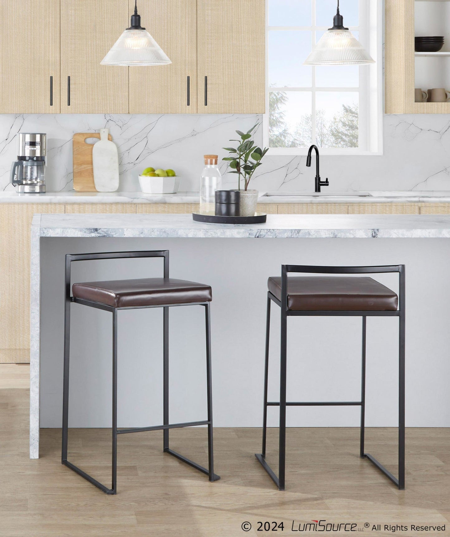 Majestic Office Furniture Stacker 26" Fixed-Height Counter Stool - Set of 2