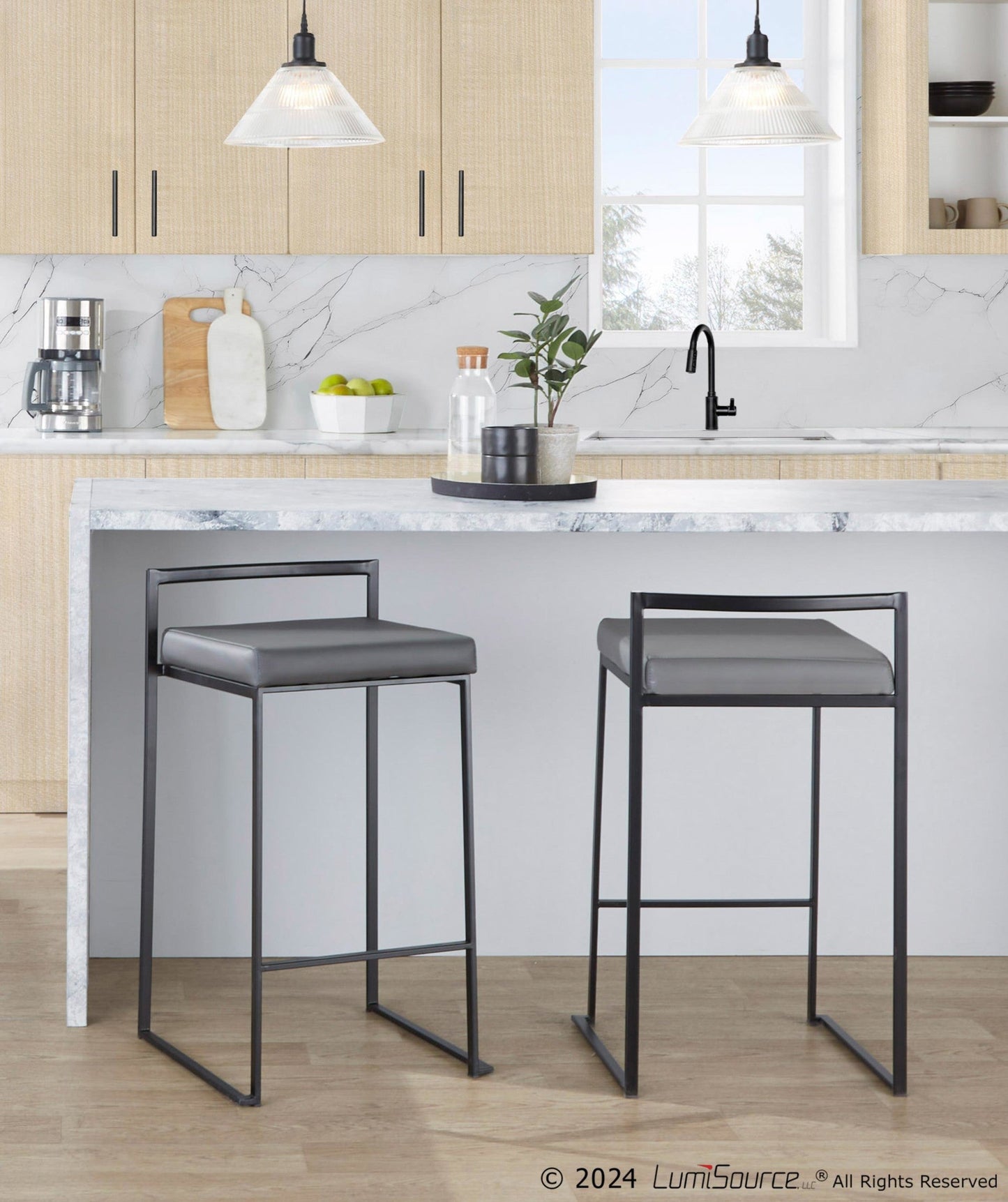 Majestic Office Furniture Stacker 26" Fixed-Height Counter Stool - Set Of 3