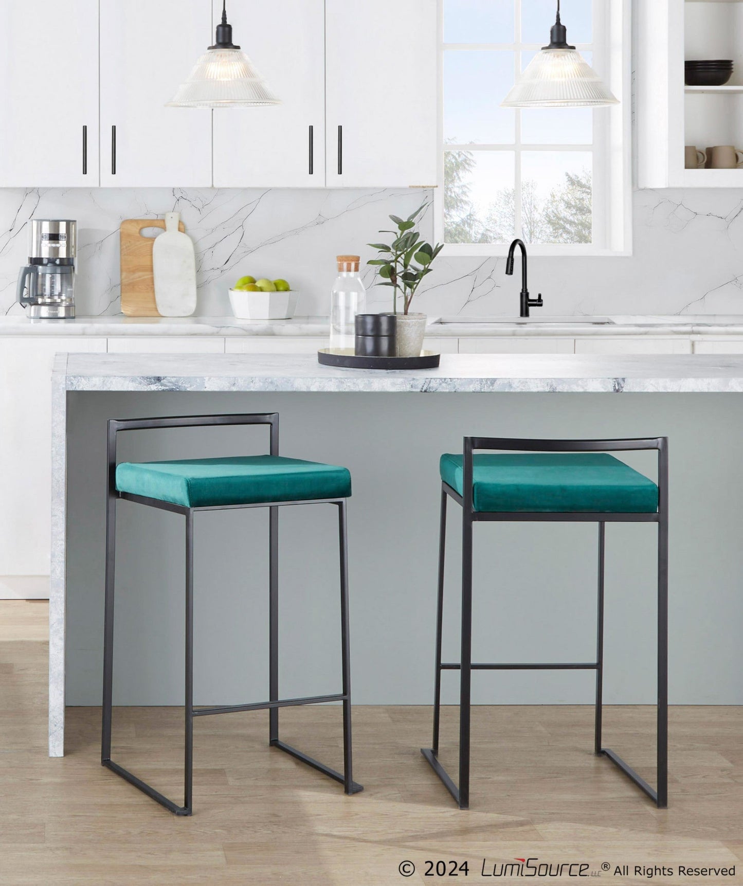 Majestic Office Furniture Stacker 26" Fixed-Height Counter Stool - Set of 2