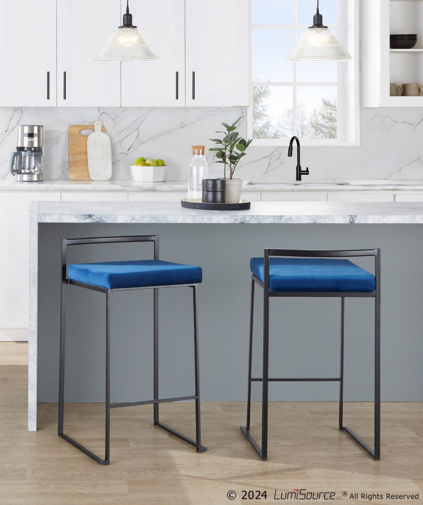 Majestic Office Furniture Stacker 26" Fixed-Height Counter Stool - Set of 2
