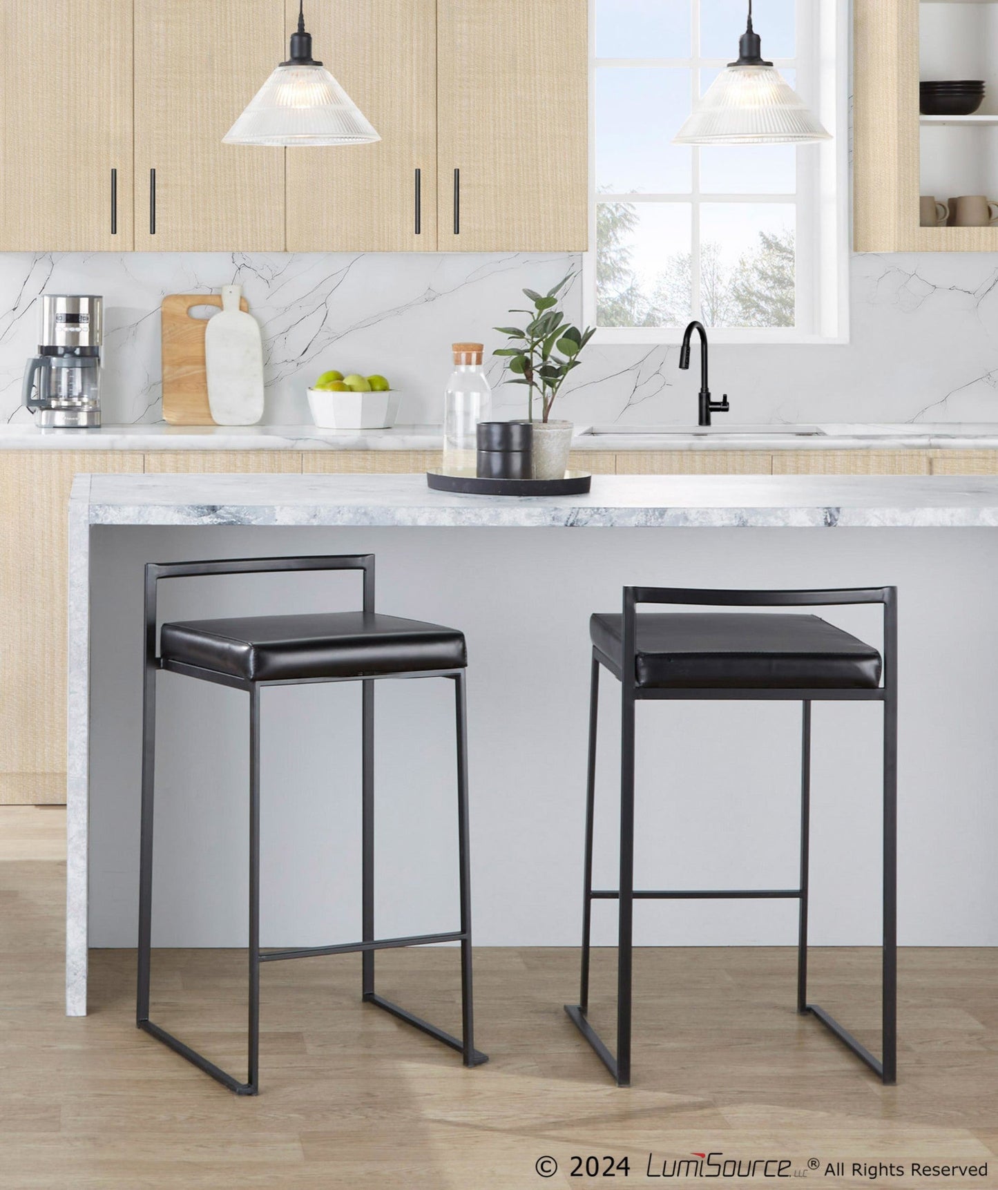 Majestic Office Furniture Stacker 26" Fixed-Height Counter Stool - Set Of 3