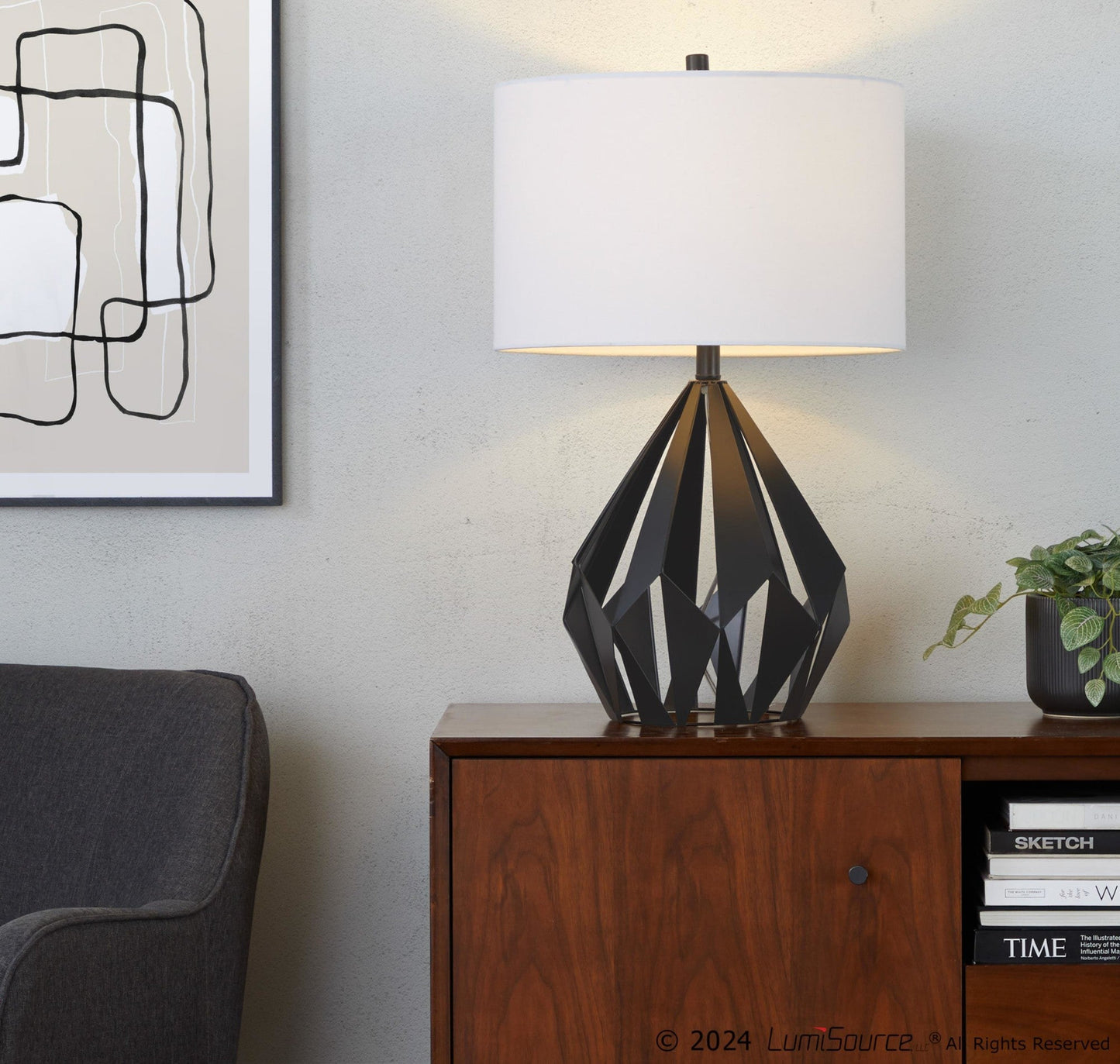 Lumisource Geome Tri 28" Metal Table Lamp - Set of 2