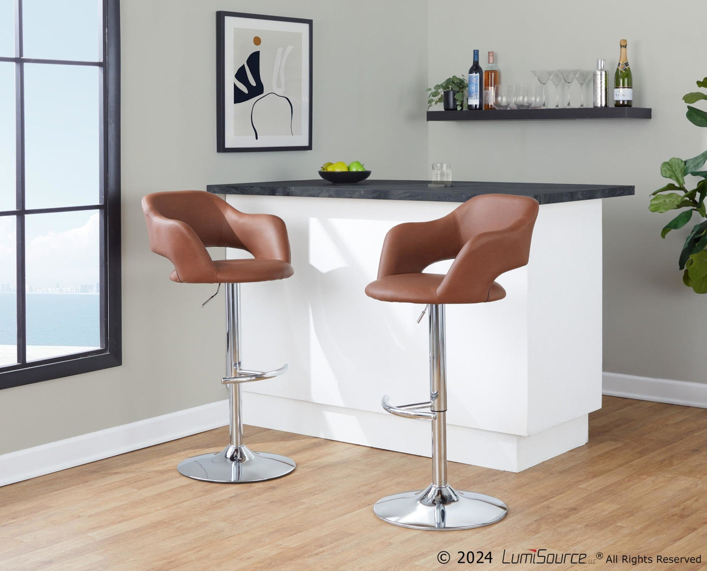 Majestic Office Furniture Adjustable Barstool - Set of 2