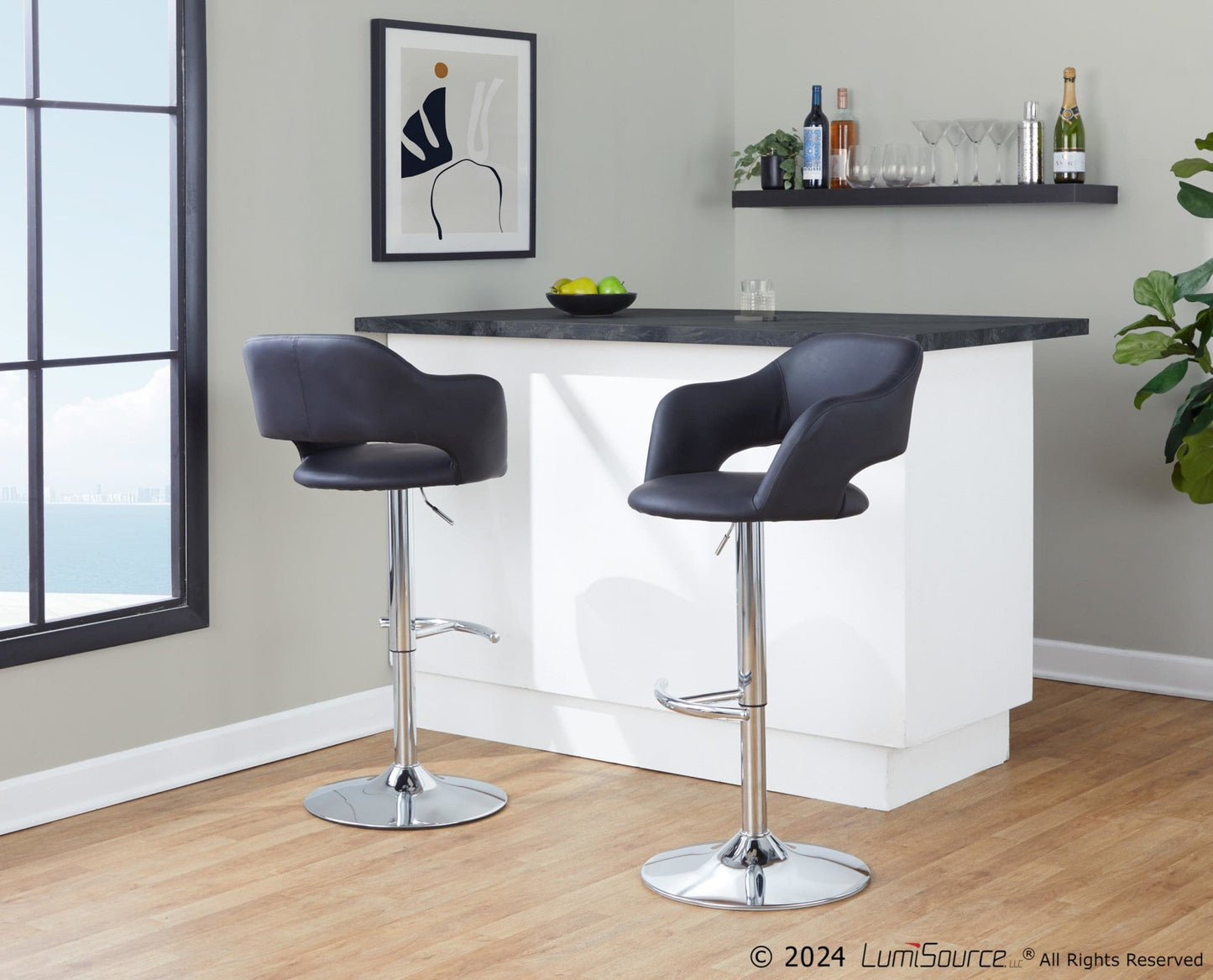 Majestic Office Furniture Adjustable Barstool - Set of 2